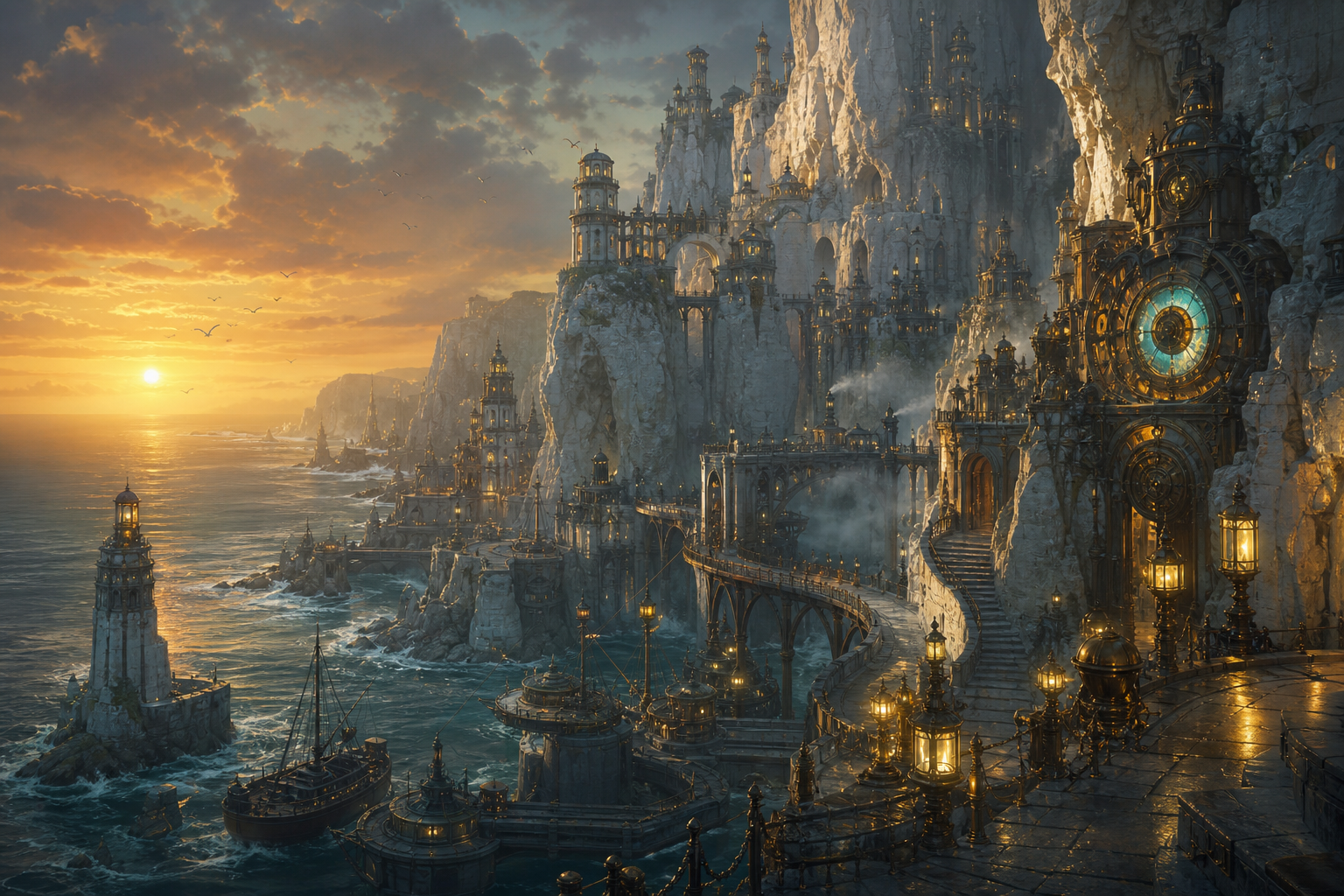 Saltcairn harbor at dusk